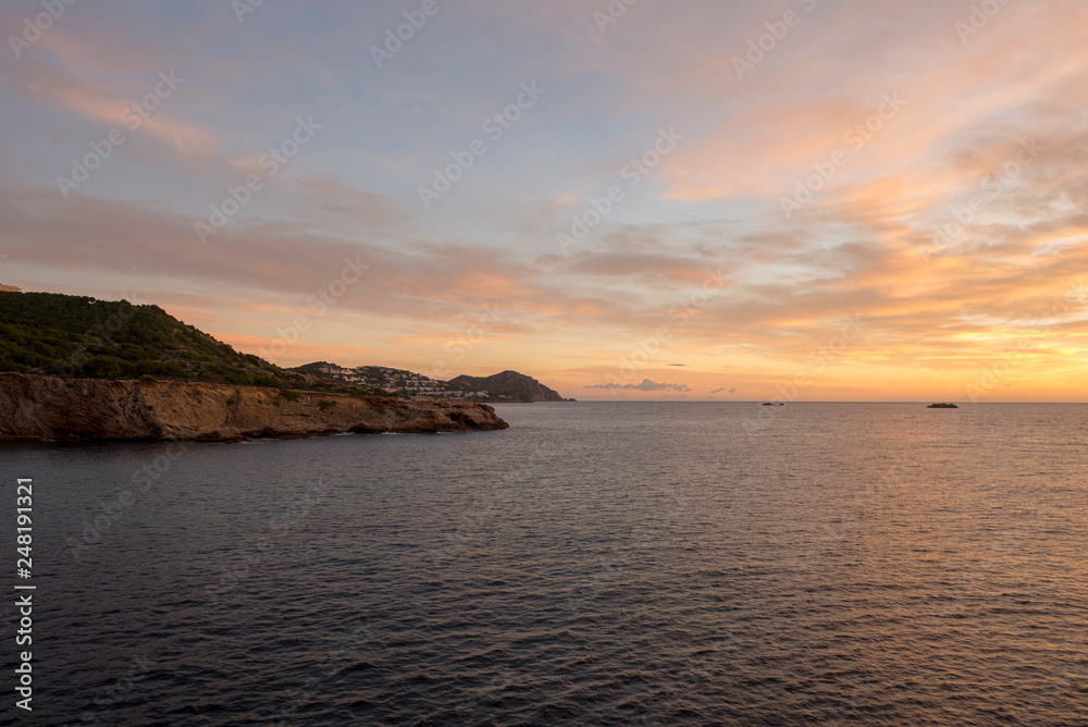 Sunrise in the Cap Martinet on the island of Ibiza