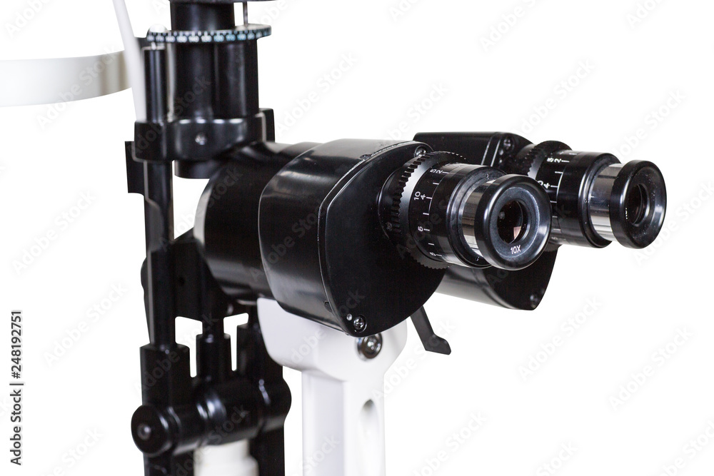 Modern medical equipment - ophthalmology operation surgical microscope isolated