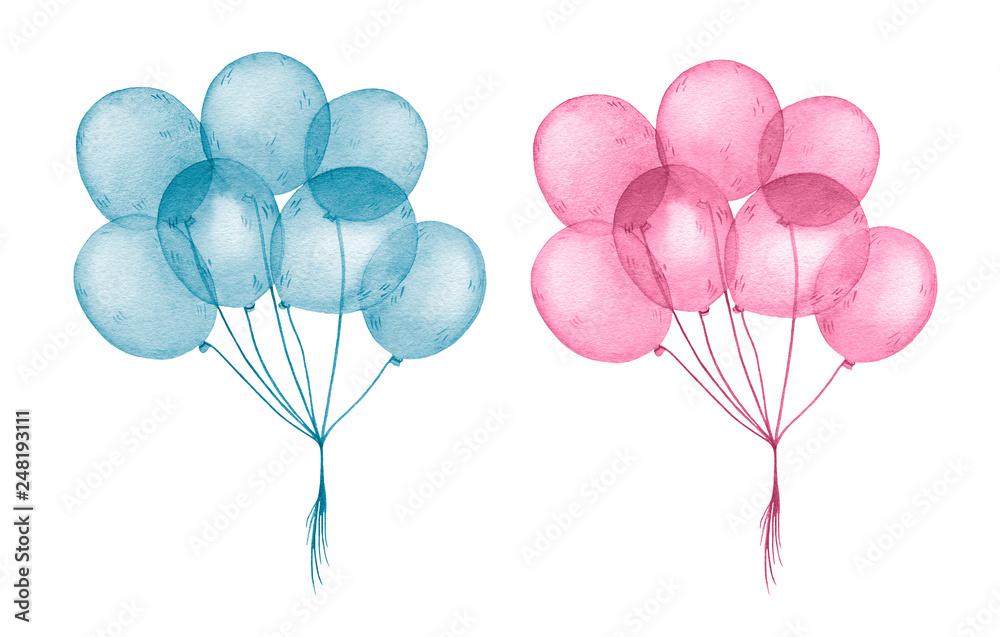 Pink and cheap blue balloons