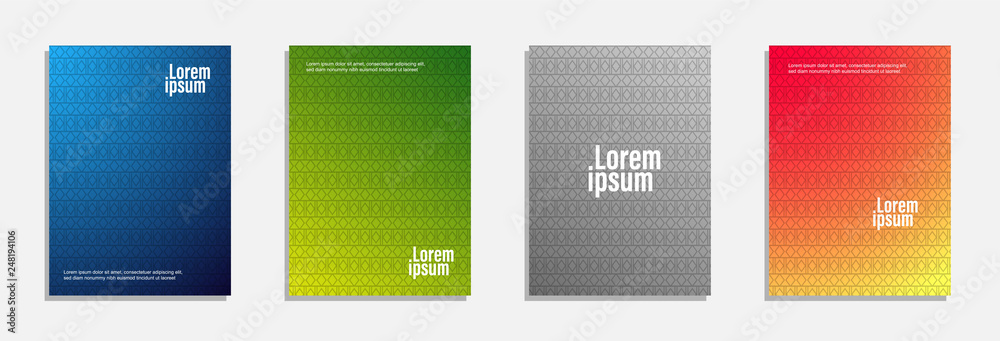 Colorful and modern cover design. Set of geometric pattern background Colorful and modern cover design. Set of geometric pattern background