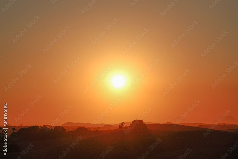 Obraz premium por do sol campo