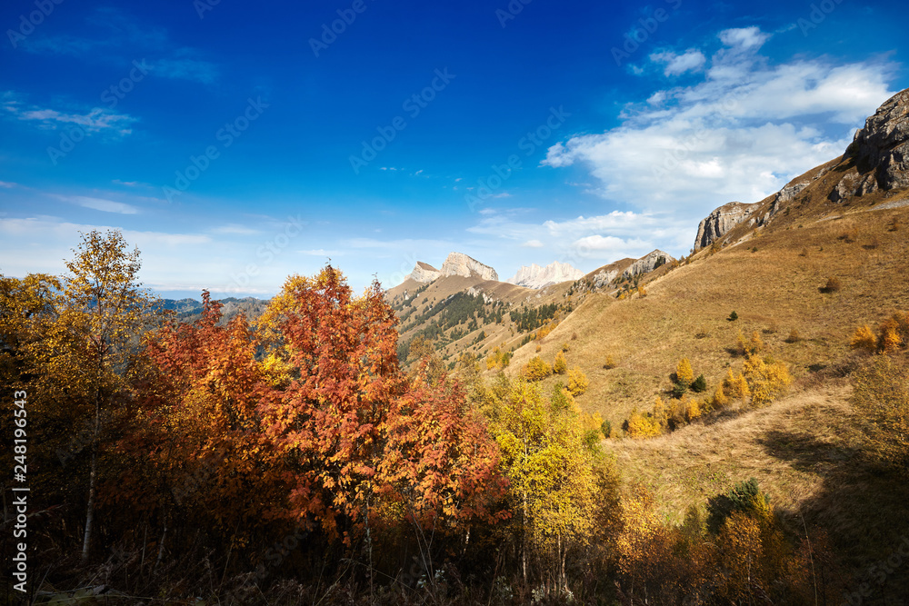 Beautiful landscape with mountains and sky