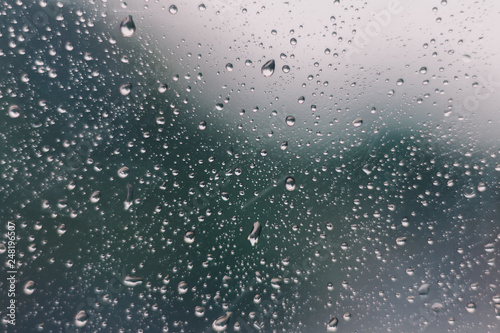 water drop in a window glass