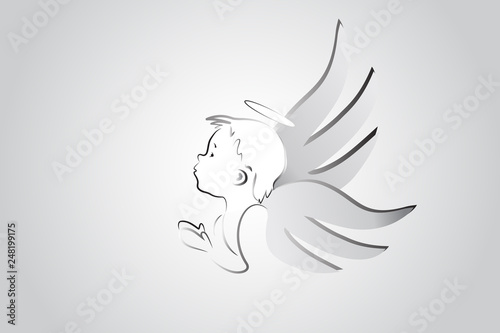 Logo little angel praying