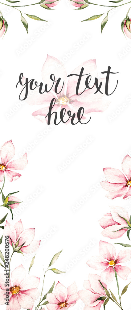 Watercolor floral template