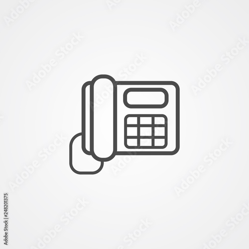 Desk phone vector icon sign symbol