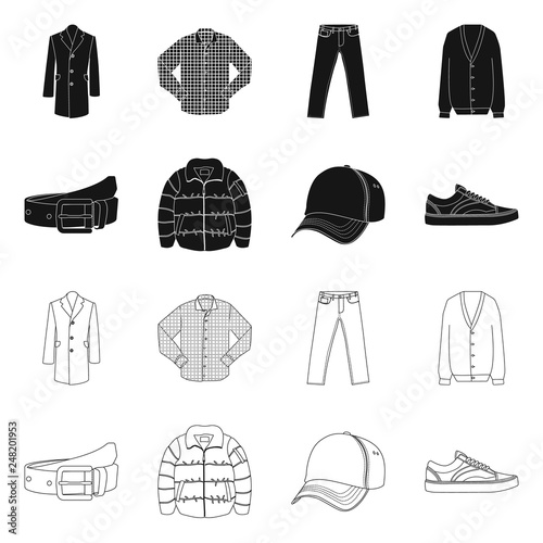 Isolated object of man and clothing icon. Set of man and wear vector icon for stock.