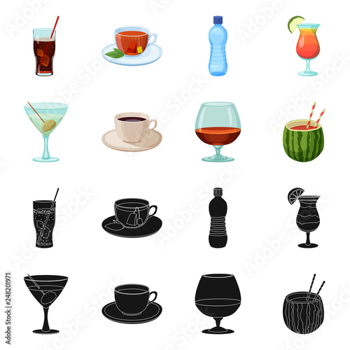 Isolated object of drink and bar icon. Set of drink and party stock symbol for web.