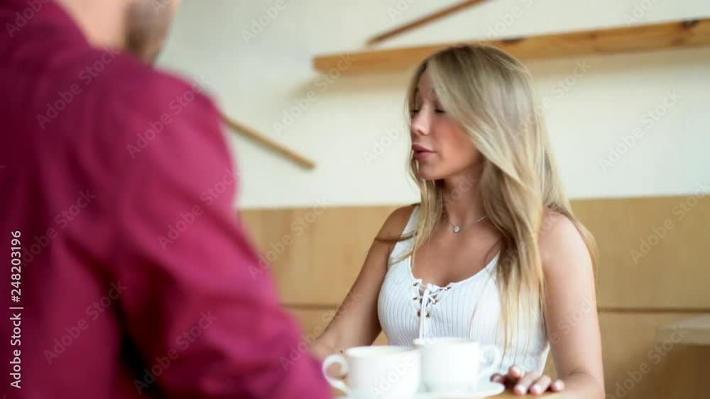 Beloved Couple Having Quarrel In Cafe And Jelaousy Beloved Couple Having Quarrel In Cafe And Jelaousy