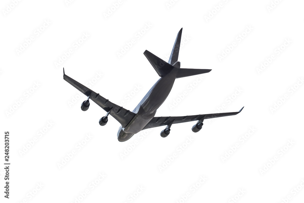 Airplane below under on background Airplane below under on background