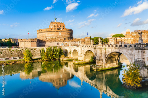 Fototapeta Naklejka Na Ścianę i Meble -  Castle Sant' Angelo (Mausoleum of Hadrian) in Rome, Italy