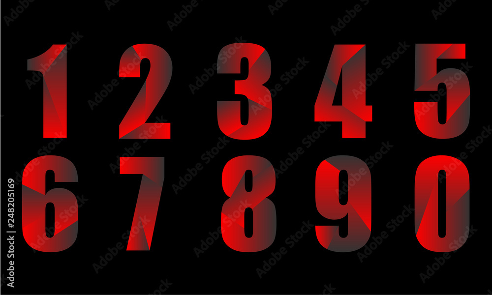 Font fire numbers vector Font fire numbers vector