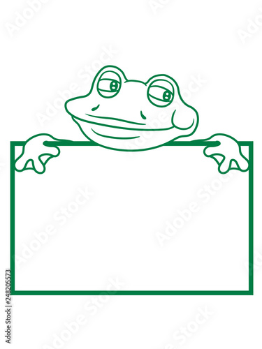 schreiben fläche name schild text rahmen rand mauer zeigen frosch sizend süß niedlich lustig comic cartoon clipart froschkönig kröte