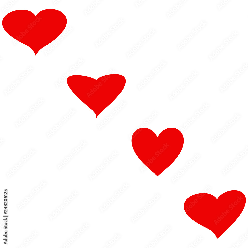 red hearts, greeting card