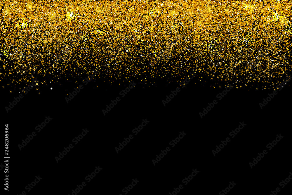 Viền hạt vàng rơi trên nền đen là một hình ảnh rất đẹp. Tại sao bạn không thử tạo ra một bức tranh tường độc đáo với viền vàng lấp lánh này? Xem hình ảnh để khám phá sức hút của viền hạt vàng này trên nền đen tối.