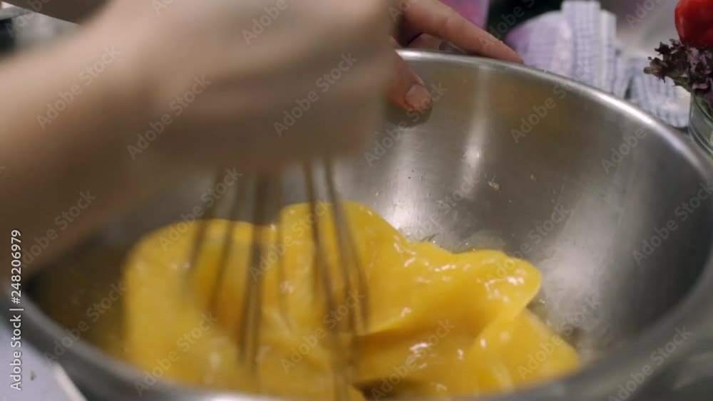 preparation of eggs and flour kitchen chef 