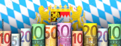Illustration Freistaat Bayern und Geld