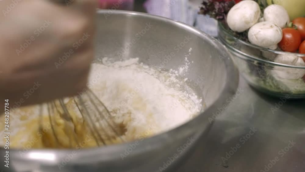 preparation of eggs and flour kitchen chef preparation of eggs and flour kitchen chef