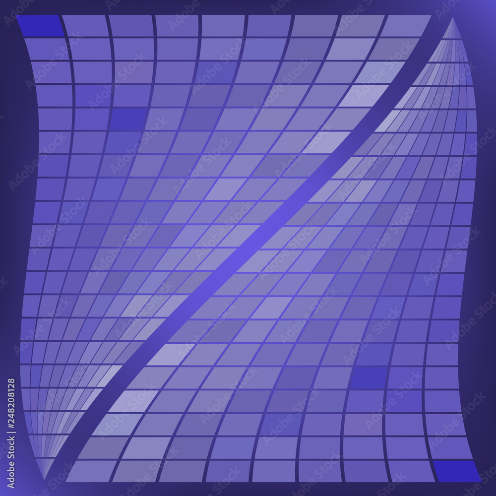 Obraz premium Abstract geometric composition with a wavy mosaic on a bright color background. Vector illustration for your design.