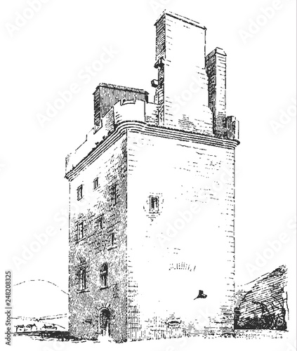 Old castle #sketch #isolated #vector