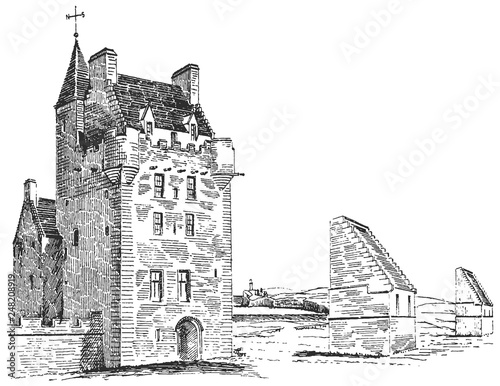 Old castle #sketch #isolated #vector