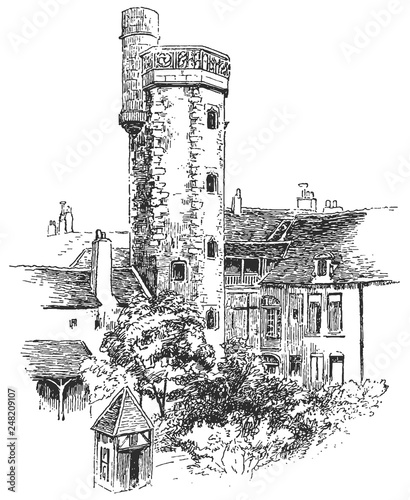 Old castle #sketch #isolated #vector