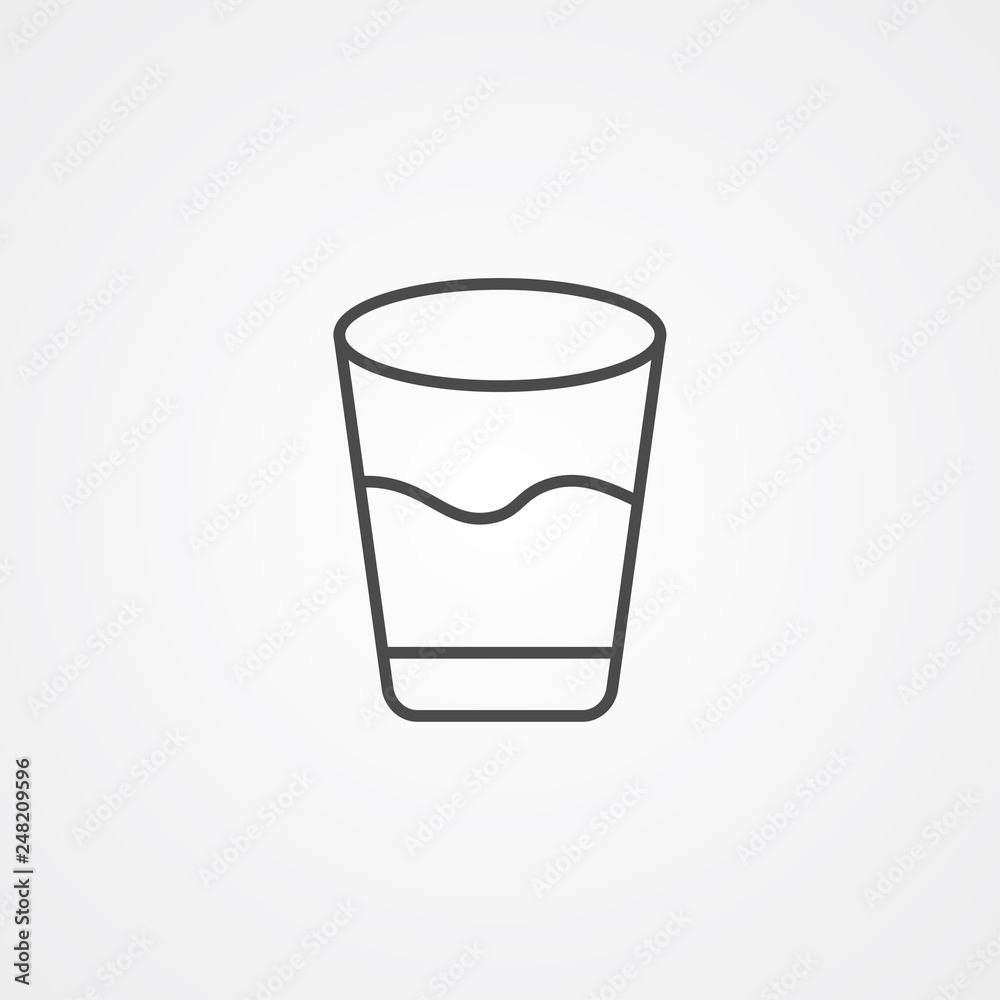 Water glasses vector icon sign symbol Water glasses vector icon sign symbol