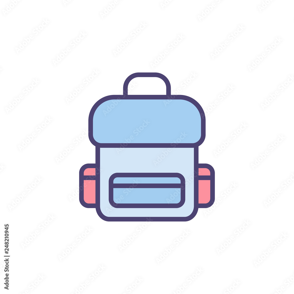 Backpack flat vector icon sign symbol Backpack flat vector icon sign symbol
