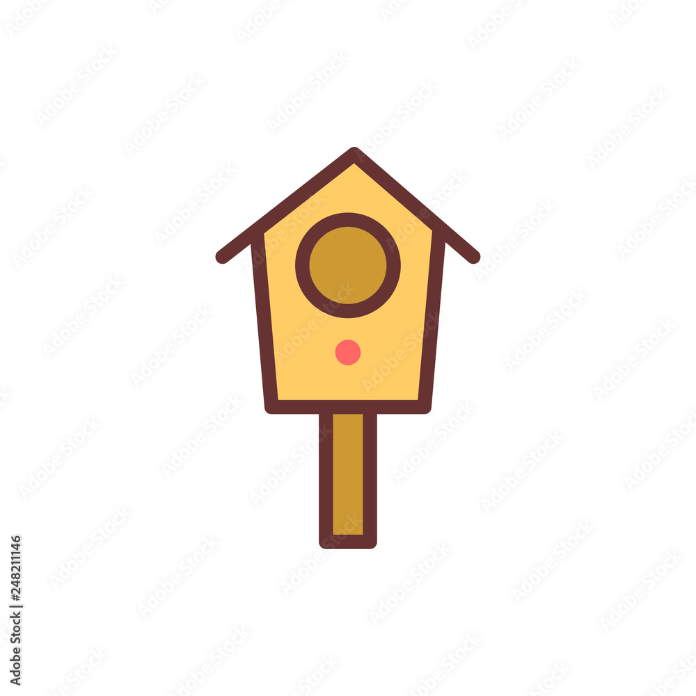 Bird house vector icon sign symbol Bird house vector icon sign symbol