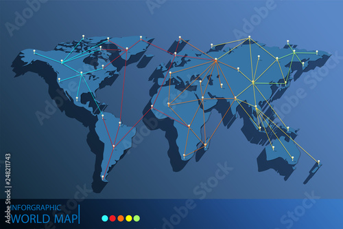 world map pin point communication concept