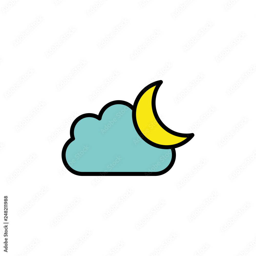 Half moon vector icon sign symbol Half moon vector icon sign symbol