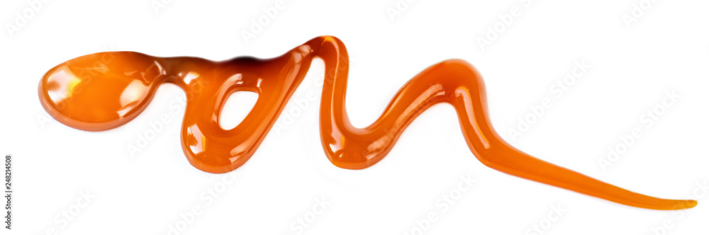 Caramel sauce isolated on white background Caramel sauce isolated on white background