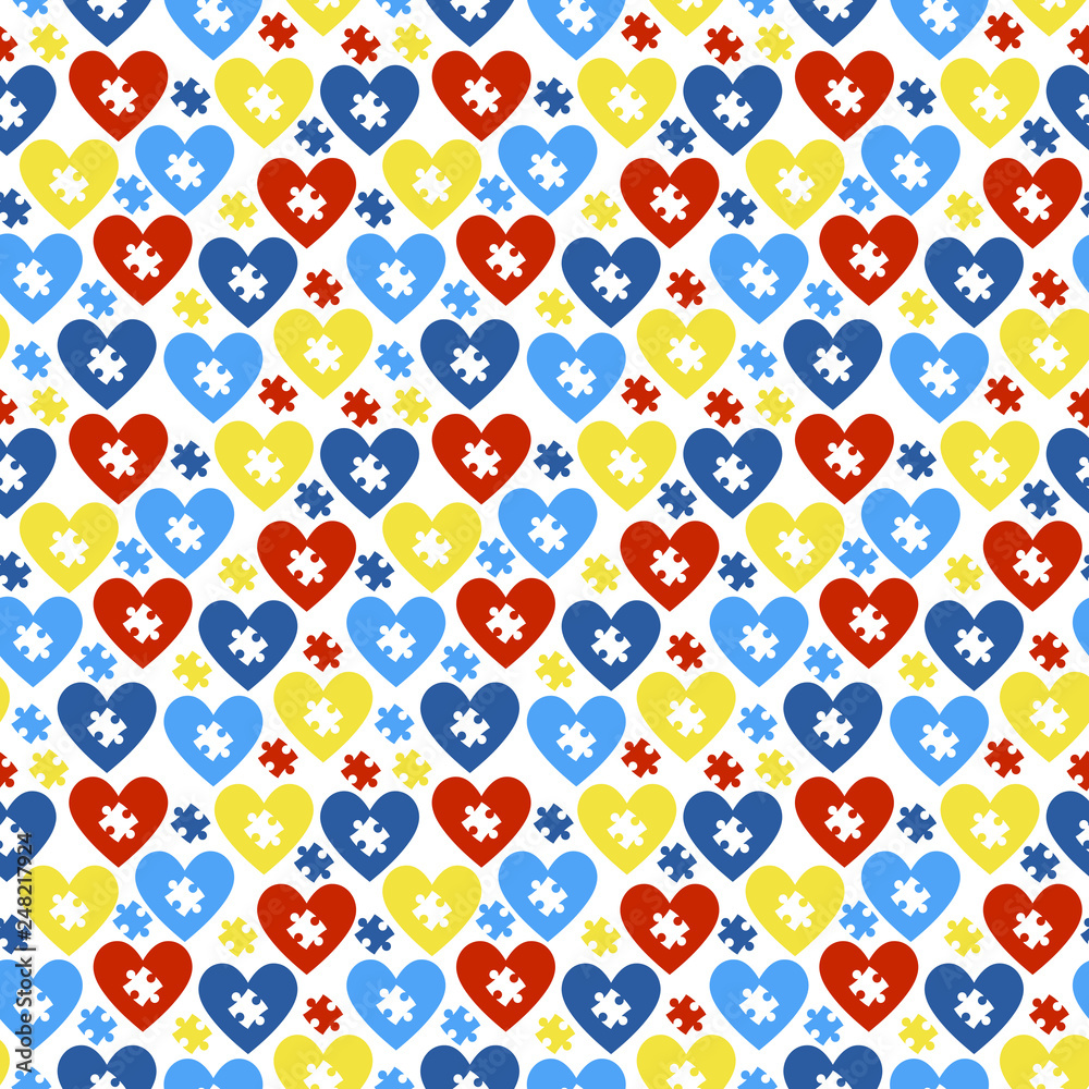 Autism Awareness Seamless Pattern - Colorful pattern design created for autism awareness Autism Awareness Seamless Pattern - Colorful pattern design created for autism awareness