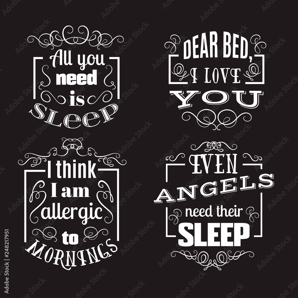 Collection of quote typographical background with unique hand drawn curles and swirls. Template for business card, poster, banner, print for t-shirt, sweatshirt, bag.