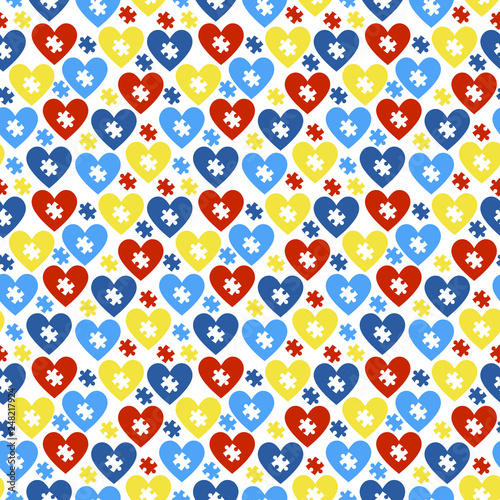 Autism Awareness Seamless Pattern - Colorful pattern design created for autism awareness