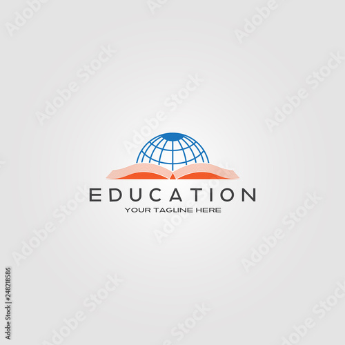 Global education flat icon for apps or website