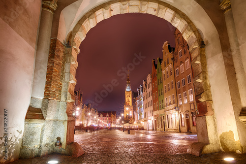 Long Market in Gdansk, view from the Green Gate, Poland