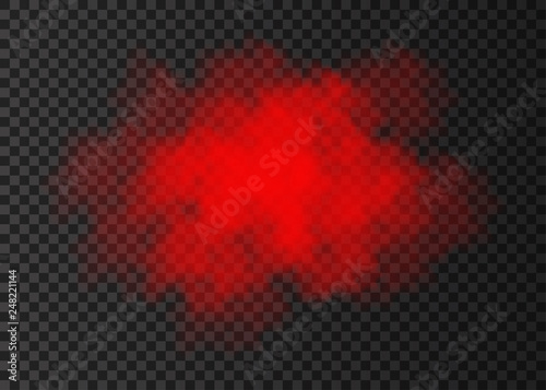 Red smoke cloud  isolated on transparent background.