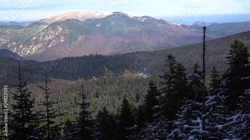 Snowy Keltepe mountain landscape. Karabuk city in Turkey