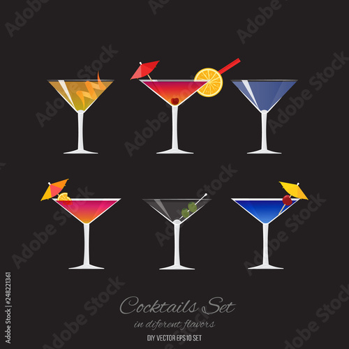 Set of 6 cocktails