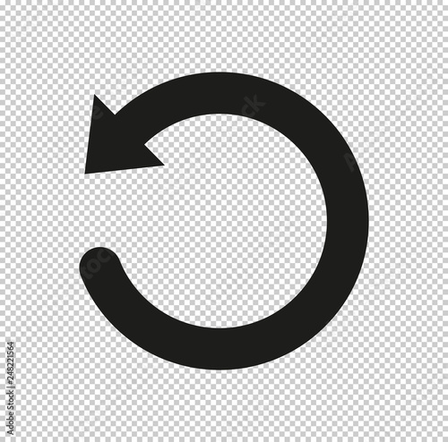 undo symbol - black vector icon
