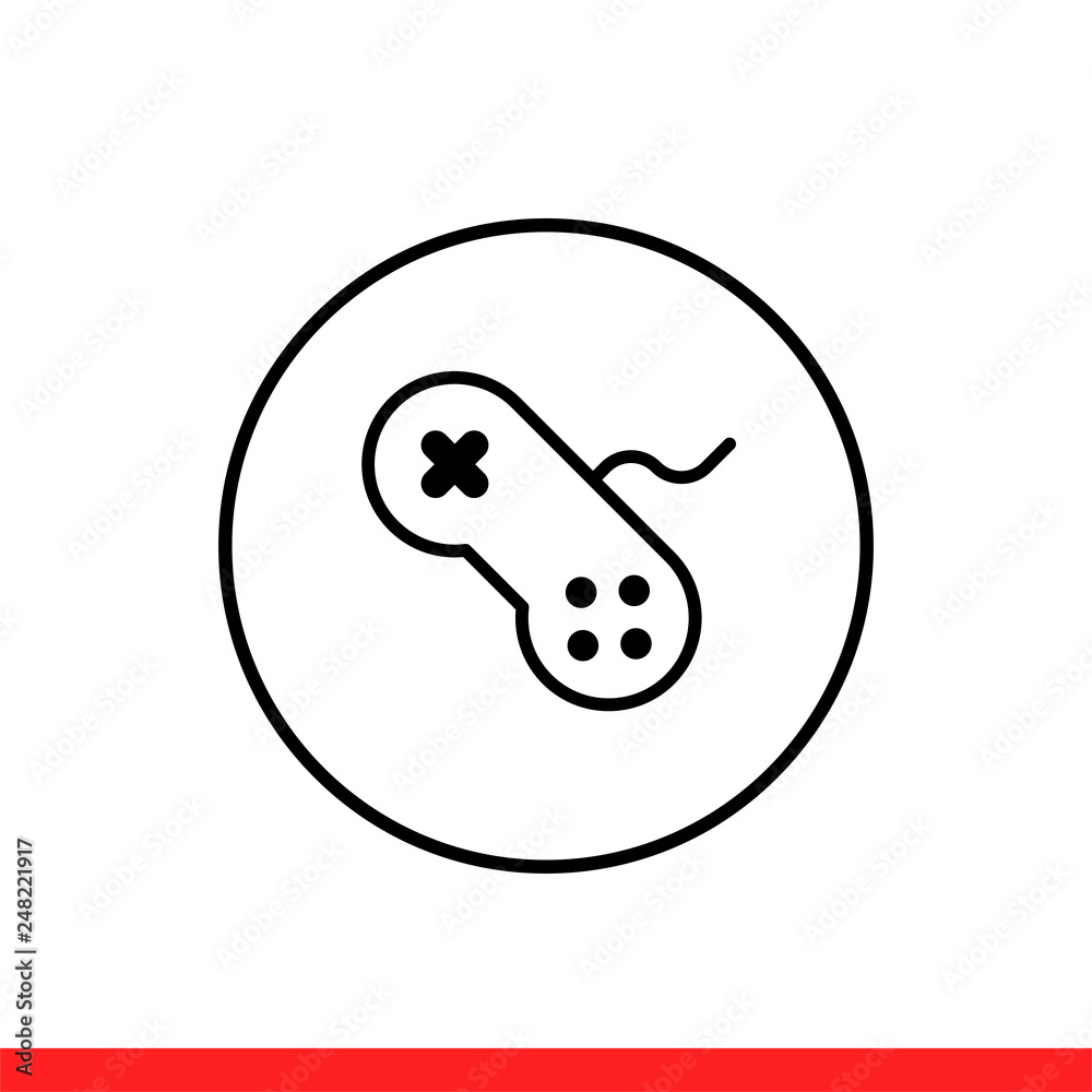 Game console vector icon, joystick symbol. Simple, flat design for web or mobile app Game console vector icon, joystick symbol. Simple, flat design for web or mobile app