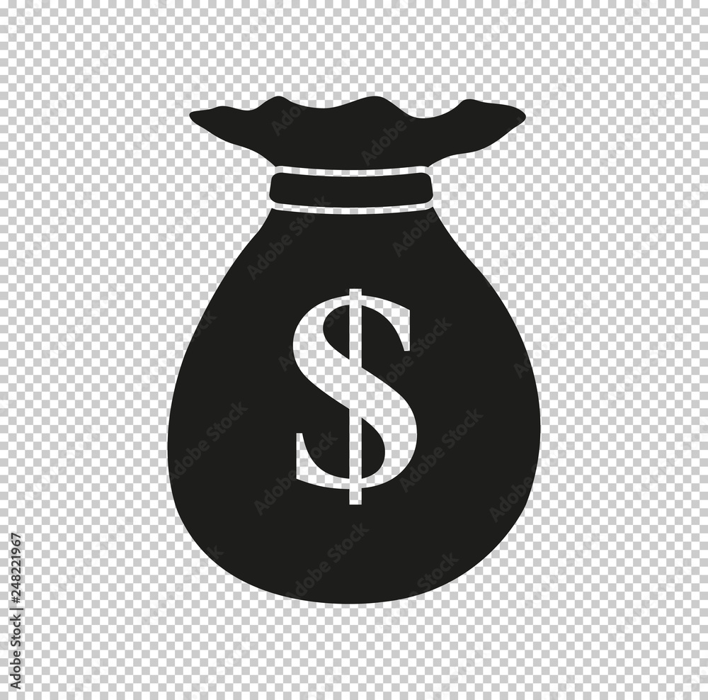 Money bag - black vector icon Money bag - black vector icon