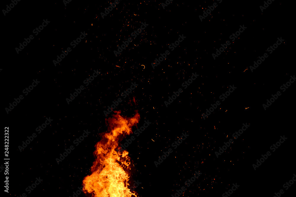 fire on black background fire on black background