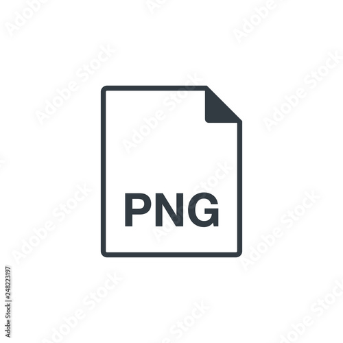 Black single thin line png document file format icon concept. Simple flat design vector infographic pictogram for app ads web website button ui ux interface elements isolated on white background