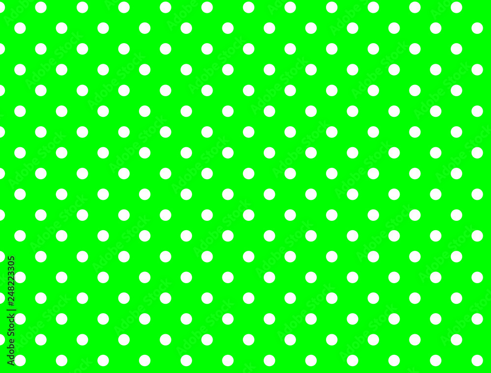 Jpg. Green Background with White Polka Dots