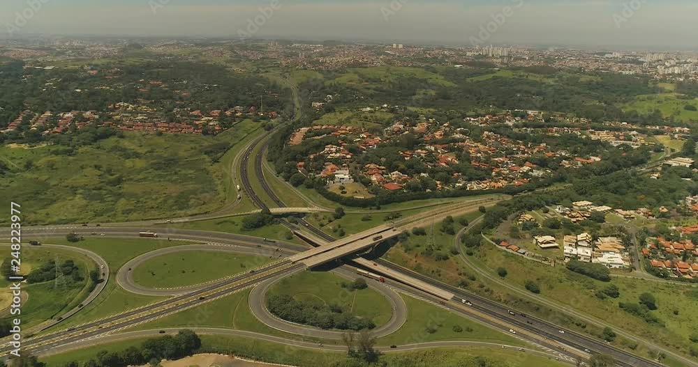 Aerial image of the viaduct on the highway, Campinas SP Brazil Aerial image of the viaduct on the highway, Campinas SP Brazil
