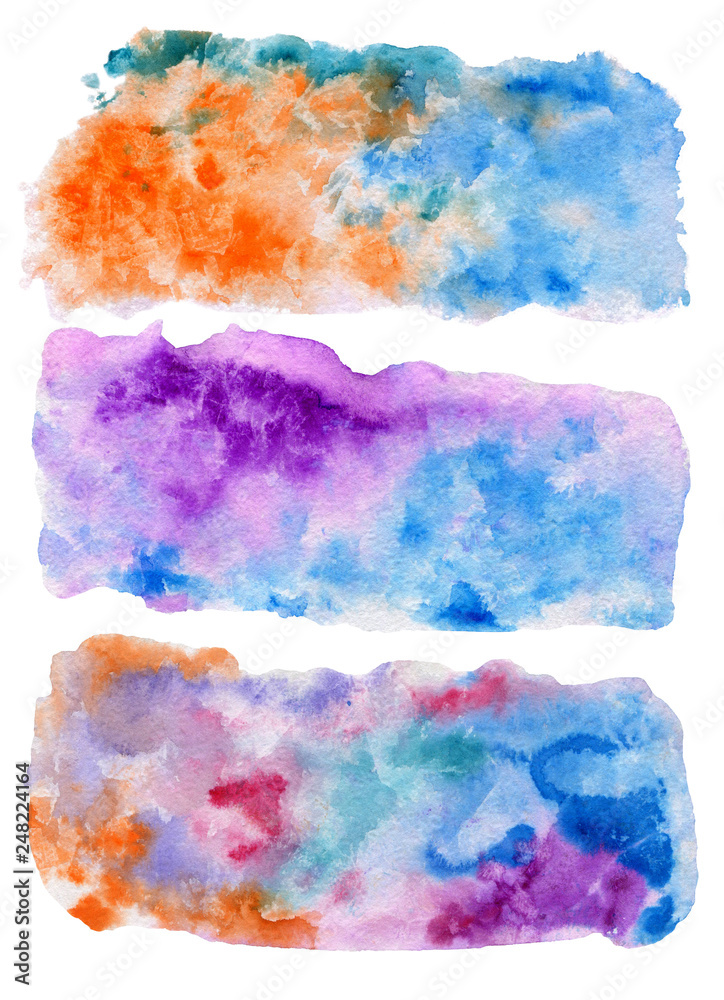 Watercolor spots. Blot. Isolated object on white background. Abstraction.