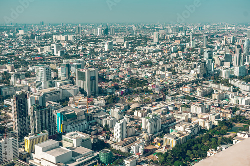 Aerial view of Bangkok from Baiyoke sky hotel.
