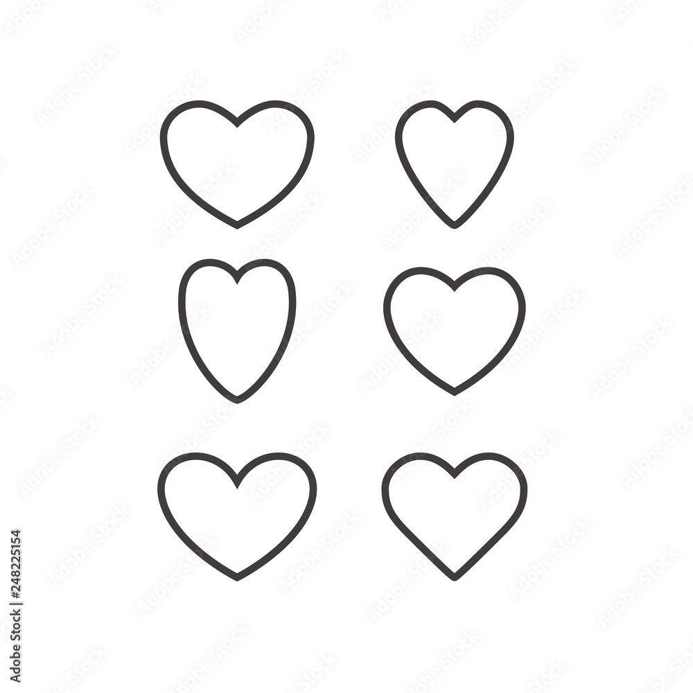 Hearts temp black brush set color shape Hearts temp black brush set color shape